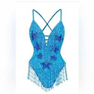 Easy Tiger Stargazer Bodysuit and Gloves in Blue